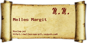 Melles Margit névjegykártya